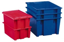 MSC&nbsp;Akro-Mils 35190 BLUE 1.2 Cu Ft, 65 Lb Load Capacity Blue Polyethylene Tote Container Stacking, Nesting, 19-1/2