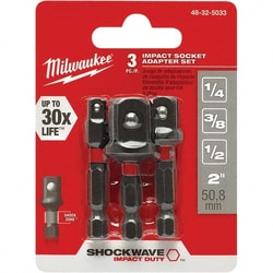 MSC Milwaukee Tool 48-32-5033 Power & Impact Screwdriver Bit Sets; Point Type: Square ; Bit Type: Impact Socket Adapter ; Drive Size: 1/4