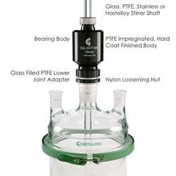 Chemglass Life Sciences&nbsp;Chemglass 29/42 Lower Joint Adapter for 10 mm Stir Shaft - Mechanical seal bearing, 1-3/4 in threaded connection (CG-2077-M-38)