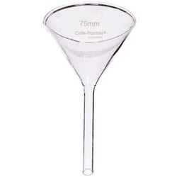Cole-Parmer EL GLASS FUNNEL 90 MM 6/PK, Quantity: Pack of 6