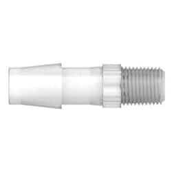 Cole-Parmer&nbsp;Spex VapLock&trade; Fitting, Polypropylene,  Straight, Hose Barb to Threaded Adapter, 3/8