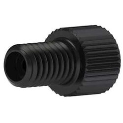 Cole-Parmer&nbsp;Idex Super Flangeless&trade; Nut, Standard Knurl, Short, Black PEEK, 1/32