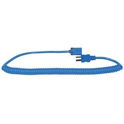 Cole-Parmer Digi-Sense Coiled Extension Cable, Type T, Male to Female Mini-Connector, 5 ft Length