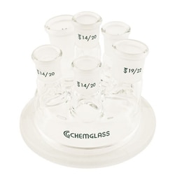 Chemglass Life Sciences&nbsp;Chemglass Reaction Vessel Lid, 6-Neck, 250 mL (CG-MR-250L2)