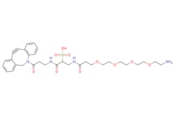 eMolecules​&nbsp;Sulfo DBCO-PEG4-amine | Broadpharm | 2055198-05-3 | MFCD30458045 | 674.770 | C32H42N4O10S | 0.000 | NCCOCCOCCOCCOCCC(=O)NCC(C(=O)NCCC(=O)N1Cc2ccccc2C#Cc2ccccc12)S(O)(=O)=O | 25mg | 340377134