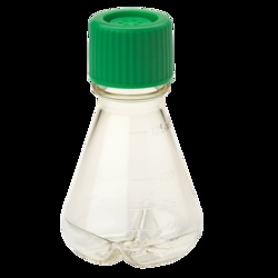 CELLTREAT Scientific Products 125mL Erlenmeyer Flask, Vent Cap, Baffled Bottom, PC, Sterile