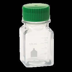 CELLTREAT Scientific Products 125mL Media Bottle, Square, PET, Individually Wrapped, Sterile