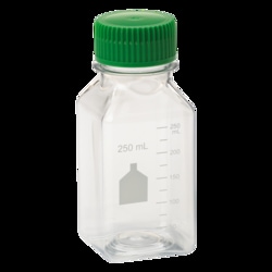 CELLTREAT Scientific Products 250mL Media Bottle, Square, PET, Bulk, Sterile,