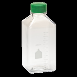 CELLTREAT Scientific Products 1000mL Media Bottle, Square, PET, Bulk, Sterile
