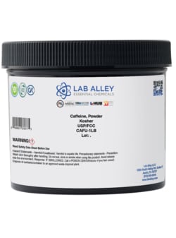 LAB ALLEY Lab Alley Caffeine Powder USP/FCC/Food Grade Kosher Halal, Quantity: