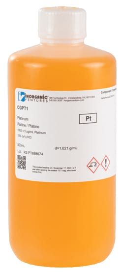 Inorganic Ventures 1000UG/ML PLATINUM 500ML, Quantity: Each of 1