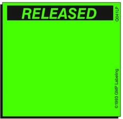 Gmp Labeling Inc Released Quality Control Label - Laser Print - 2x2, Quantity: