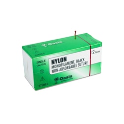 Med Vet International Oasis Nylon Suture, Size 4-0, with NFS-1 Needle, 12/Box