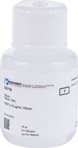 Inorganic Ventures 10000UG/ML YTTRIUM 30ML, Quantity: Each of 1