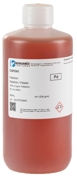 Inorganic Ventures ICP 1000UG/ML PALLADIUM 500ML