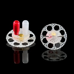 Instech&nbsp;Vascular Access Button&trade; for Mouse, 2 Channel Oval Base, 14mm silicone mesh, 25ga/25ga, with Injector