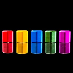 Instech&nbsp;Protective Aluminum Caps for Oval Magnetic 2 Channel Mouse VAB&trade;, Package of 5 Different Colors