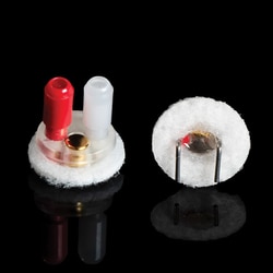 Instech&nbsp;Vascular Access Button&trade; for Mouse, 2 Channel 25ga/25ga, Oval Base, 10mm Felt, with Injector