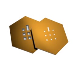 Simpore Inc&nbsp;50 nm thick Non-porous Silicon Nitride(8) 100x100 µm + (1) 100x350 µm windows2.9 mm hexagonal + 0.1 mm thick chip framePack of 10