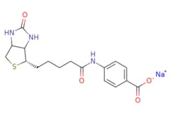 eMolecules​&nbsp;(+)-Biotin 4-Amidobenzoic Acid, Sodium Salt | Toronto Research Chemicals | 102418-74-6 |  | 385.410 | C17H20N3NaO4S | 95.000 | [Na+].[O-]C(=O)c1ccc(NC(=O)CCCC[C@@H]2SCC3NC(=O)NC23)cc1 | 1g | 483384347