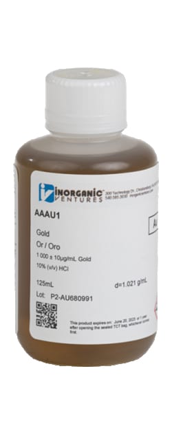 Inorganic Ventures&nbsp;1000UG/ML GOLD 125ML