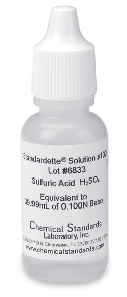 Hach Company&nbsp;Sulfuric Acid Standardette Solution #100, Pack of 12