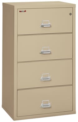 Fire King Security Group&nbsp;4 drw, 1 hr fire & impact rated, 31 in wide lateral Parchment Finish