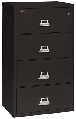 Fire King Security Group&nbsp;4 drw, 1 hr fire & impact rated, 31 in wide lateral Black Finish