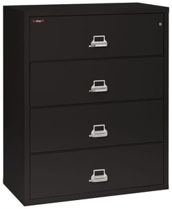 Fire King Security Group&nbsp;4 drw, 1 hr fire & impact rated, 44 in wide lateral Black Finish