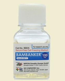 Bulldog Bio Inc Cryopreservation reagent for long term storage of mammalian cells at -80C or in liquid nitrogen - Bambanker Freezing Media 100 ML Bottle