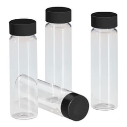 Chemglass Life Sciences&nbsp;Chemglass 4 mL (1 Dram) Sample Vial, 15 mm OD x 45 mm, 13-425 Thread, PTFE-Lined Black Cap, Lab-Pac (144)