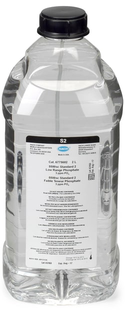 Hach Company&nbsp;5500sc Standard 2 Low-Range Phosphate standard solution, 2 L - for 5500sc low-range phosphate analyzer