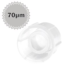MTC Bio Strainer Cap for 12x75mm FlowTubes™ FACS tubes and culture tubes, with 70µm strainer mesh, opaque white, sterile, 20 bags of 25 caps, 500/pack