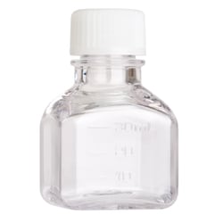 CELLTREAT Scientific Products 30mL Media Bottle, Square, PETG, Tamper Evident, Bulk, Sterile