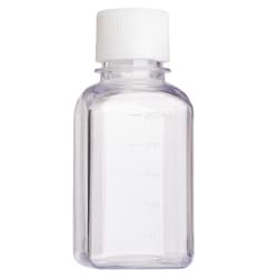 CELLTREAT Scientific Products 250mL Media Bottle, Square, PETG, Tamper Evident, Bulk, Sterile