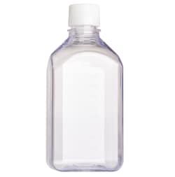 CELLTREAT Scientific Products 1000mL Media Bottle, Square, PETG, Tamper Evident, Bulk, Sterile