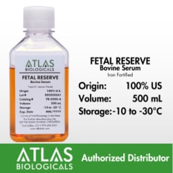 Atlas Biologicals Fetal Reserve Bovine Serum, Iron Fortified, 100% US Origin FBS and bovine serum, 500mL