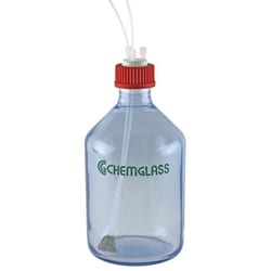Chemglass Life Sciences&nbsp;Chemglass CLS-1168-0250 single-use PETG media bottle assembly, 250 mL, 2-port closure, sterile, pack of 10