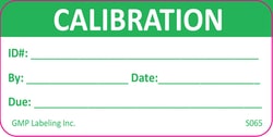 Gmp Labeling Inc&nbsp;Calibration ID Status Label - Green