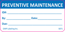 Gmp Labeling Inc&nbsp;PM Status and ID Label - Blue