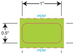 Gmp Labeling Inc&nbsp;Durable 1 x 0.5 GREEN Therm Trans Lbl