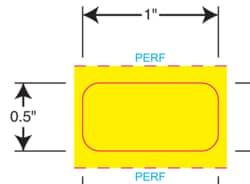 Gmp Labeling Inc Durable 1 x 0.5 YLLW Therm Trans Lbl