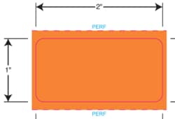 Gmp Labeling Inc Durable 2 x 1 ORNG Therm Trans Lbl, Quantity: Each of