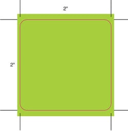 Gmp Labeling Inc Durable 2 x 2 GREEN Therm Trans Lbl