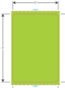 Gmp Labeling Inc&nbsp;Durable 2 x 3 GREEN Therm Trans Lbl