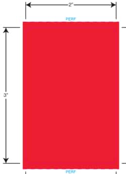 Gmp Labeling Inc Durable 2 x 3 RED Therm Trans Lbl, Quantity: Each of 1
