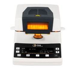 PCE AMERICAS INC Analytical moisture balance scale with a weighing capacity of up to 200 g with a readability of 0.001 g.