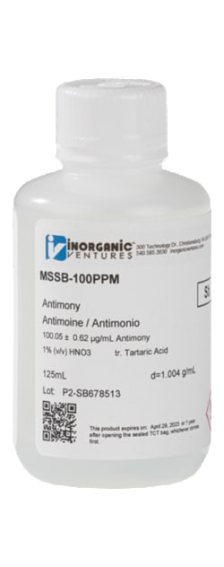 Inorganic Ventures&nbsp;ICP 100UG/ML TARTARIC 125ML