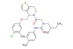 eMolecules​&nbsp;N-(2-{4-[(4-chloro-3-methylphenoxy)methyl]-6,7-dihydrothieno[3,2-c]pyridin-5(4H)-yl}-2-oxoethyl)-N-(2-methylbutyl)-N'-(4-methylphenyl)urea | ChemDiv SC |554.150 | C30H36ClN3O3SCCC(C)CN(CC(=O)N1CCc2sccc2C1COc1ccc(Cl)c(C)c1)C(=O)Nc1ccc(C)cc1 | 2mg | 828298206