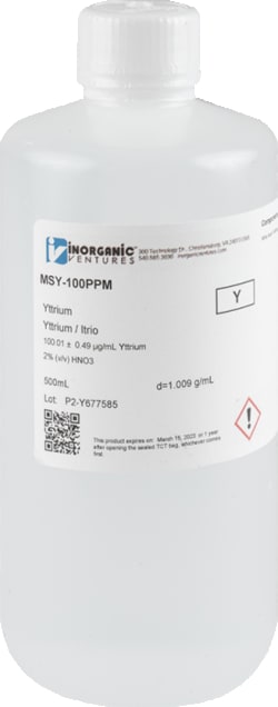 Inorganic Ventures&nbsp;100UG/ML YTTRIUM 500ML